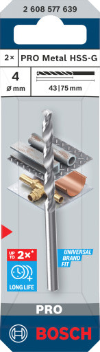 Bosch Tilbehør 2608577639 Metallspiralbor, 2 Stk