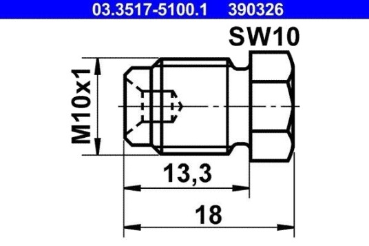 Påfyllingsplugg, hovedbremsesylinder ATE 03.3517-5100.1 Påfyllingsplugg, hovedbremsesylinder ATE 03.3517-5100.1
