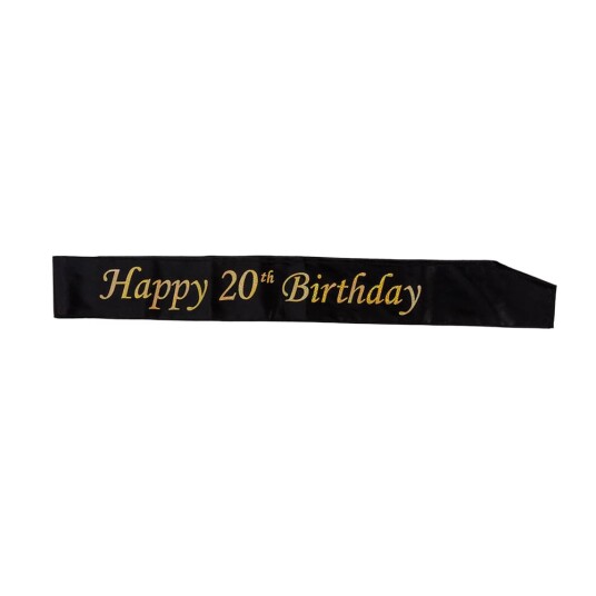 Hisab/Joker Company AB Ordensbånd Happy Birthday Svart/Gull - 20 Hisab/Joker Company AB Ordensbånd Happy Birthday Svart/Gull - 20