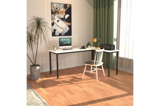 Viva Skrivebord 120x150 cm Sort/Hvit