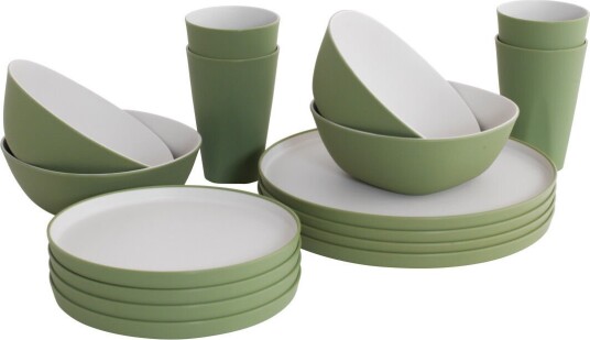 Outwell Gala 4 Person Dinner Set Green & Grey OneSize, Green & Grey