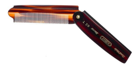 Kent Brushes Handmade Mens Large Folding Pocket Comb Fine
