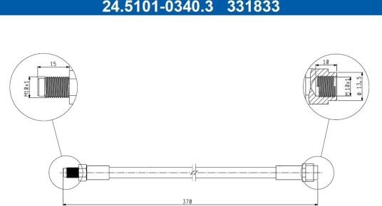 ATE 24.5101 0340.3 Bremseslange