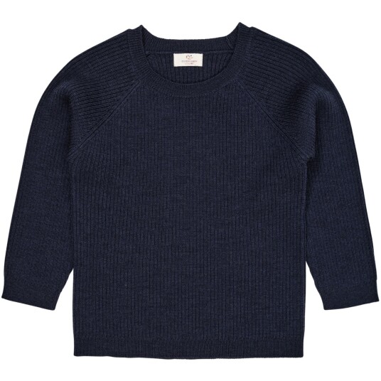 Copenhagen Colors Navy Merino Classic Rib Bluse 62