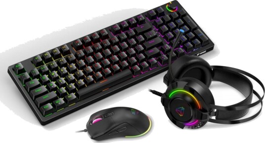 Yenkee YGS 03 Gaming Sett med Tastatur Mus og Headset Svart Yenkee YGS 03 Gaming Sett med Tastatur Mus og Headset Svart