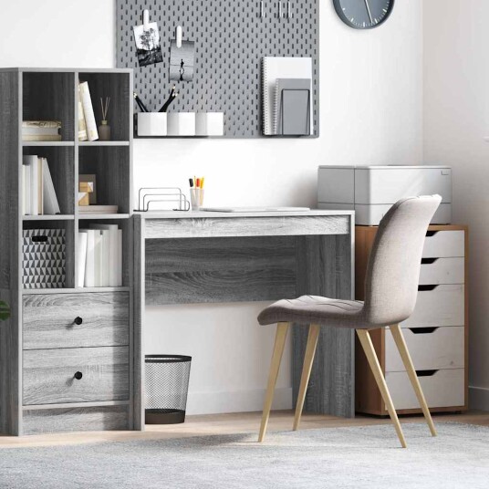 Skrivebord Grå Sonoma Konstruert tre 90 x 40 x 76 cm Skrivebord Skrivebord Grå Sonoma Konstruert tre 90 x 40 x 76 cm Skrivebord