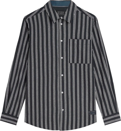 Scotch & Soda Textured Striped Regular Fit Shirt Navy S Scotch & Soda Textured Striped Regular Fit Shirt Navy S