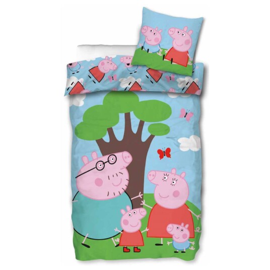 Licens Sengetøy barn 100x140 cm Peppa gris og familie 100% bomull