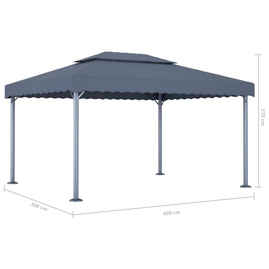 vidaXL Paviljong 400x300 cm antrasitt aluminium vidaXL Paviljong 400x300 cm antrasitt aluminium