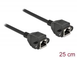 Delock Nettverksforlengelse Cat6a 0.25m Svart