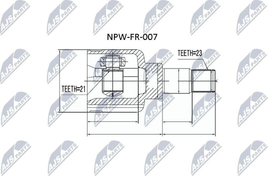 Nty Drivknute drivaksel NTY NPW FR 007