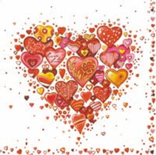 Lunsj serviett With love hvit