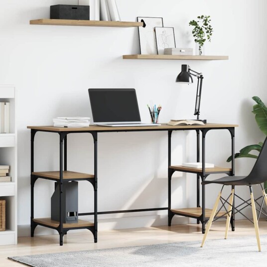 vidaXL Skrivebord Artisan Eik 140 x 50 x 75 cm Konstruert tre