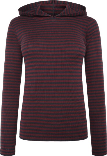 Mads Nørgaard 2X2 Cotton Stripe Tutti Hood SKY CAPTAIN/WINETASTING L