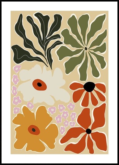 Mid century bouquet Plakat Plakat / 100x150cm
