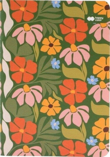 Happy Color Notatark A6/32K Linjer Bloom Boho