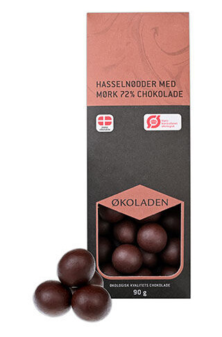 Økoladen Hasselnøtter M. 72% Mørk Sjokolade 90g Økoladen Hasselnøtter M. 72% Mørk Sjokolade 90g