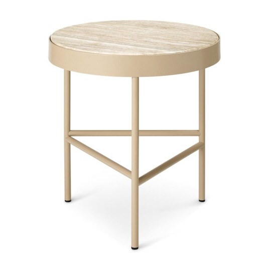 ferm LIVING Travertine salongbord Ø 40 Cashmere