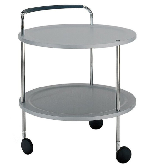 SMD Design Trolley Round basic serveringsvogn lysegrå, kromstativ