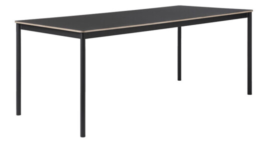 Muuto Base spisebord black, plywoodkant, 190 x 85 cm