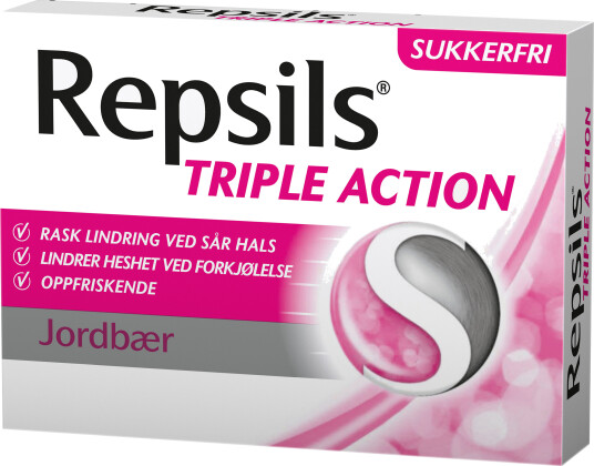 Repsils Triple Action Jordbær, 24 stk.