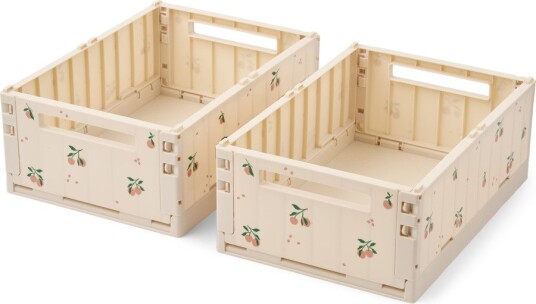 Liewood Weston Printed Storage Box M 2-Pack PEACH / SEA SHELL One Size Liewood Weston Printed Storage Box M 2-Pack PEACH / SEA SHELL One Size