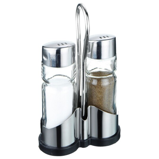 PULSIVA Krydderstativ Molto 3 deler; 4 cl 7.5x13x3.5 cm BxHxD; Sølvfarge/Transparent; 6 Sett / Forpakning PULSIVA Krydderstativ Molto 3 deler; 4 cl 7.5x13x3.5 cm BxHxD; Sølvfarge/Transparent; 6 Sett / Forpakning
