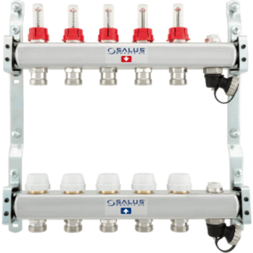 Salus Floor heating manifold 6 slings with flowmeter