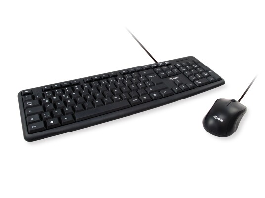 EQUIP Kabelgebundene Kombi Keyboard+Mouse, schwarz, ES EQUIP Kabelgebundene Kombi Keyboard+Mouse, schwarz, ES