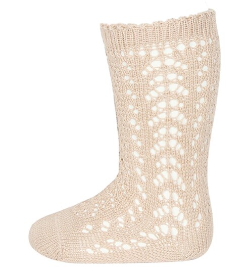 Condor Knestrømper m. Hullmønster Beige 32/35 Sokker 32 35