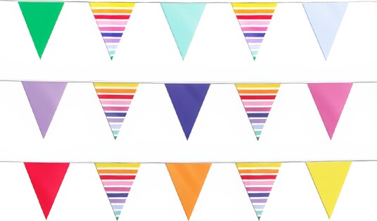 Folat Vimpelgirlander Flerfarget Stripete Lang 27783