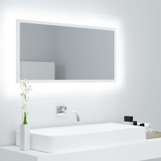 vidaXL Baderomsspeil LED hvit 90x8,5x37 cm akryl vidaXL Baderomsspeil LED hvit 90x8,5x37 cm akryl
