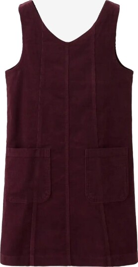 Mango Corduroy Pinafore With Pockets   DARK RED   8