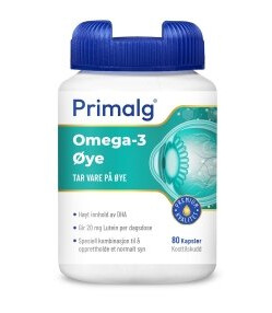 Primalg Omega 3 Øye 80kapsler