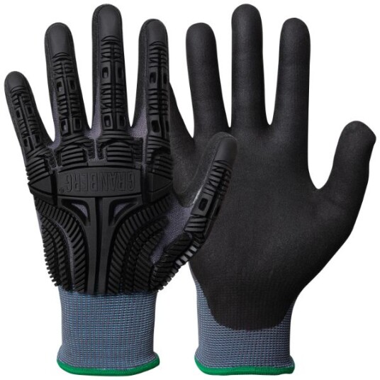 Granberg Powerfit nylon/spandex fôr med støtbeskyttelseshansker, svart/grå, 6 par, SGR-115-5502 9