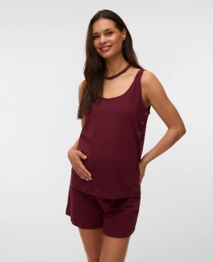 Mamalicious Mlmira Vita Sl Jrs Pyjamas 2F Burgundy XXL