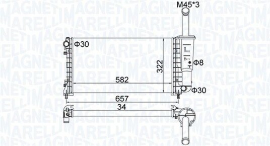 Radiator MAGNETI MARELLI 350213183700 Radiator MAGNETI MARELLI 350213183700