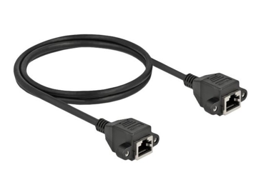 Delock Nettverksforlengelseskabel Rj-45 Hunn Til Rj-45 Hunn 1 M S/Ftp Cat 6A Halogenfri Svart