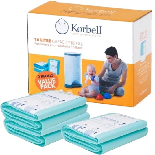 Korbell Bleiepose refill til Bleiebøtte 3 pack Korbell Bleiepose refill til Bleiebøtte 3 pack