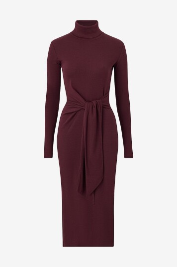 Lauren Ralph Lauren Kjole CM 2x2 Rib knit Dress Rød Lauren Ralph Lauren Kjole CM 2x2 Rib knit Dress Rød