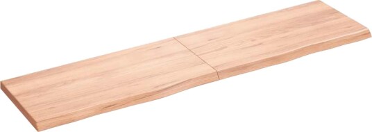 vidaXL Vegghylle lysebrun 160x40x4 cm behandlet heltre eik