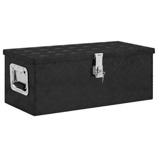 Oppbevaringsboks svart 70x31x27 cm aluminium Oppbevaringsboks svart 70x31x27 cm aluminium