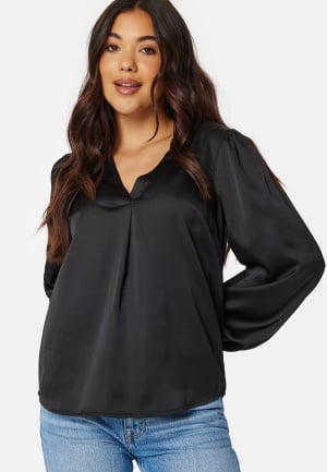 BUBBLEROOM Gwenny Satin Blouse Black 34