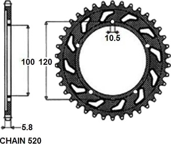 Kjedehjul SUNSTAR 1 3430 40 Kjedehjul SUNSTAR 1 3430 40