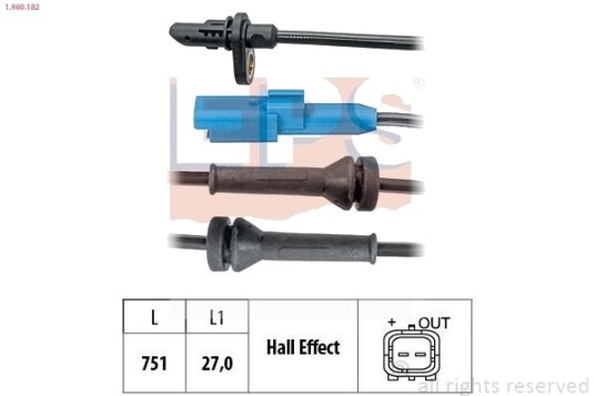 Sensor, ABS EPS 1.960.182