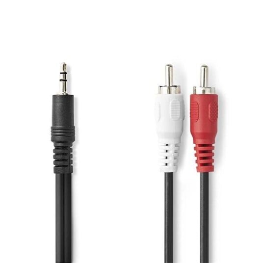 Nedis 3.5mm til 2x RCA Lydkabel 1.5m, Sort
