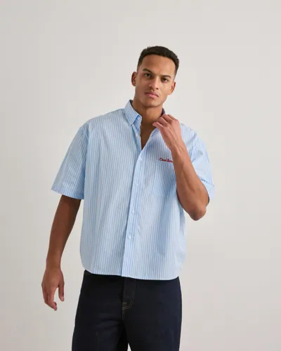Que Sera Sera Steve Stripe Shirt SS Kortermede skjorter Blå Que Sera Sera Steve Stripe Shirt SS Kortermede skjorter Blå