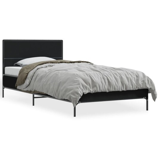  Sengeramme svart 100x200 cm konstruert tre og metall 8721102445002