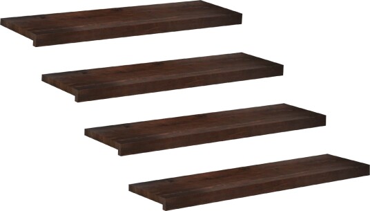 vidaXL Trappetrinn 4 stk. 90 x 30 x 2 cm Mørk brun Massiv bøketre