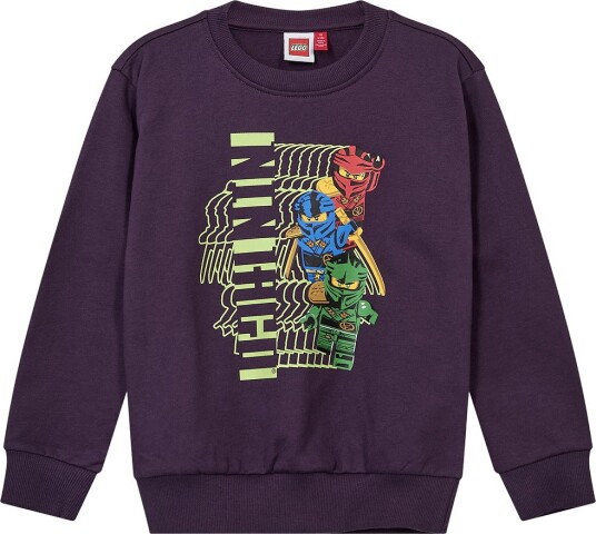 LEGO® Ninjago Collegegenser - LWSian 714 - Lilla m. Trykk - LEGO® Wear - 4 år (104) - Collegegenser